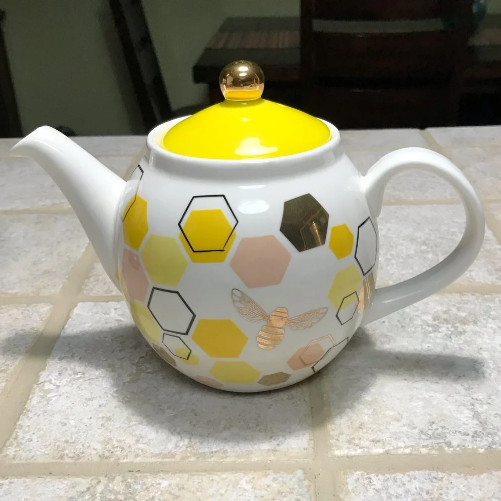 Paper Source Honeycomb porcelain teapot